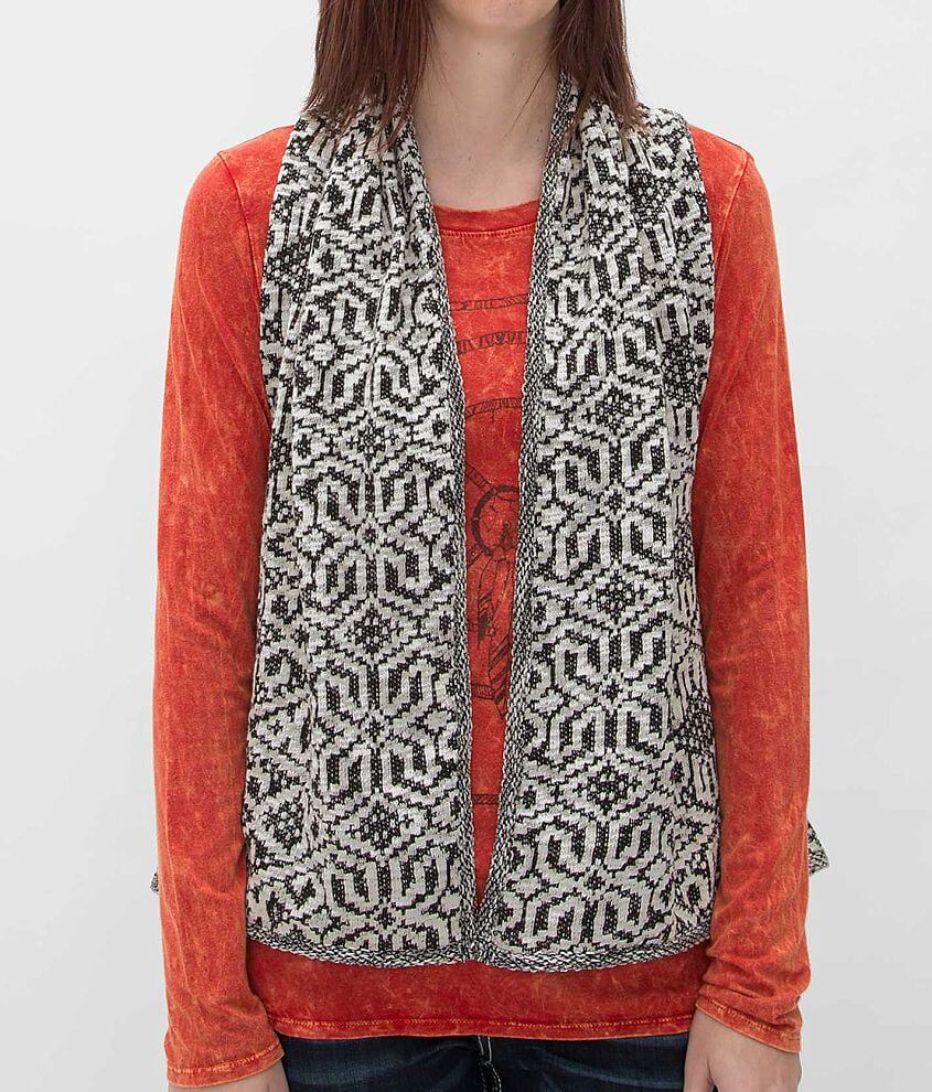 Daytrip Printed Sweater Vest Women's Sweaters in Black Cream Buckle