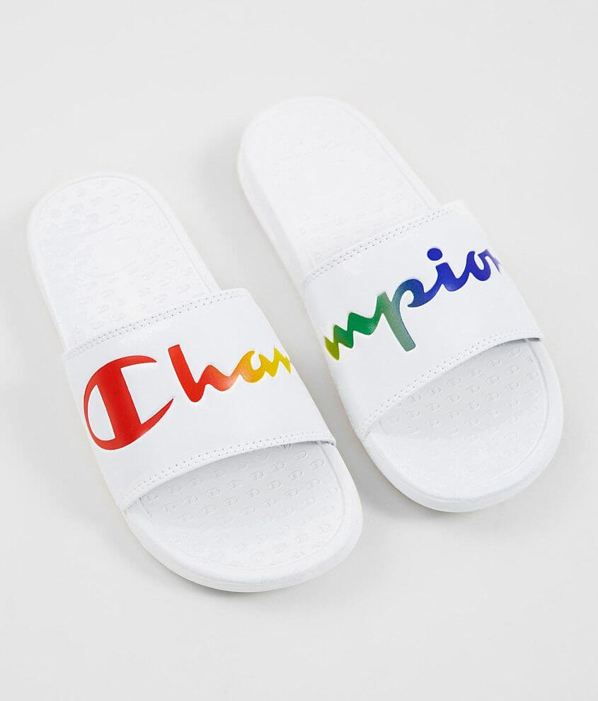 Champion® Super Split Script Slide - Women's Shoes in White | Buckle