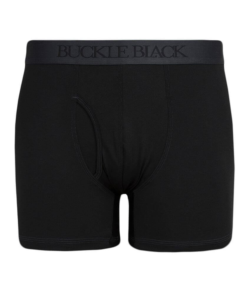 Buckle Black Stretch Boxer Briefs front view