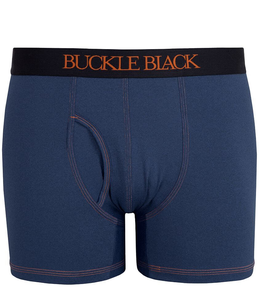 Buckle Black Stretch Boxer Briefs front view