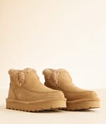 Bearpaw Maeve Platform Leather Ankle Boot Women's Shoes in Iced