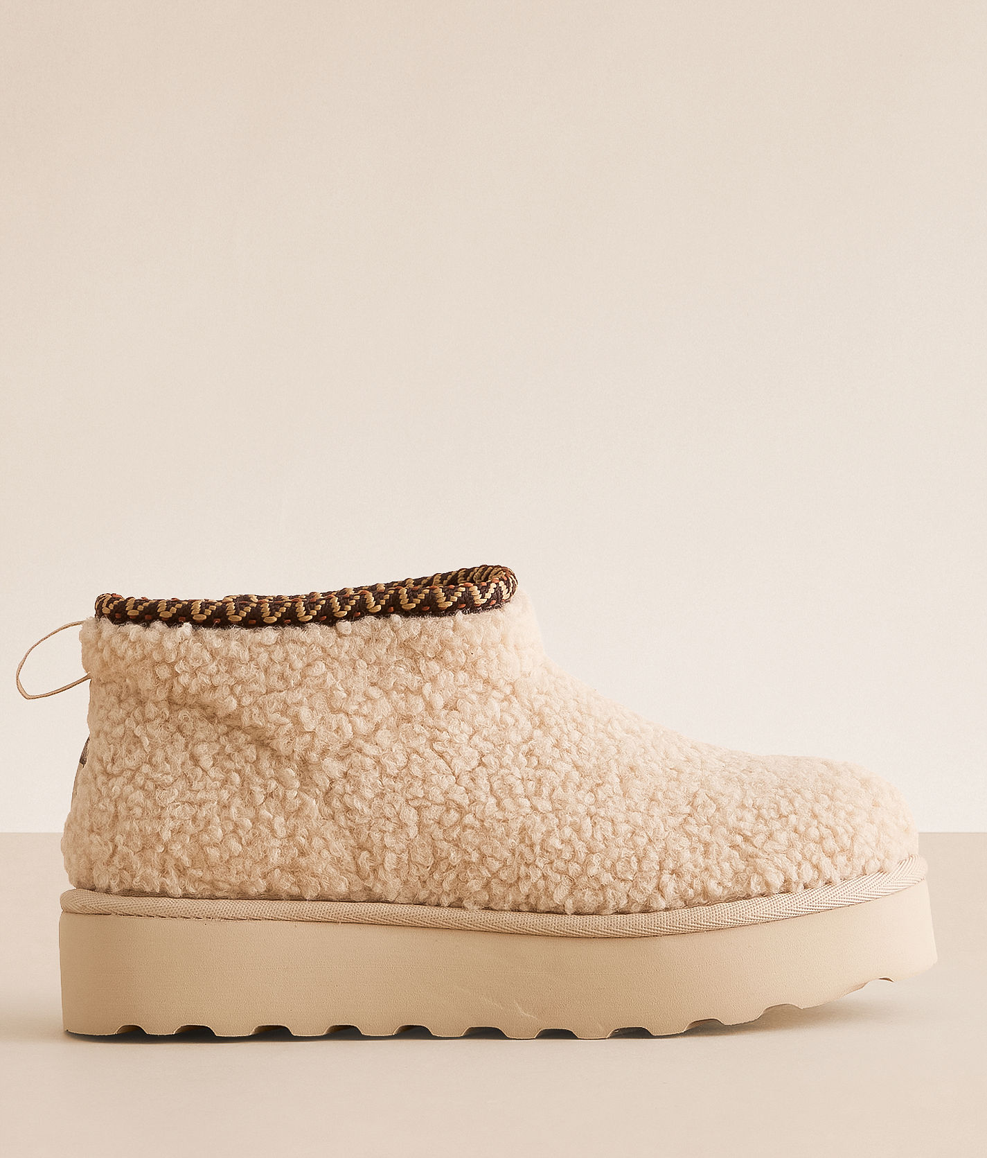 Bearpaw Snuggle Daphne Platform Boot Women's Shoes in Oat Buckle