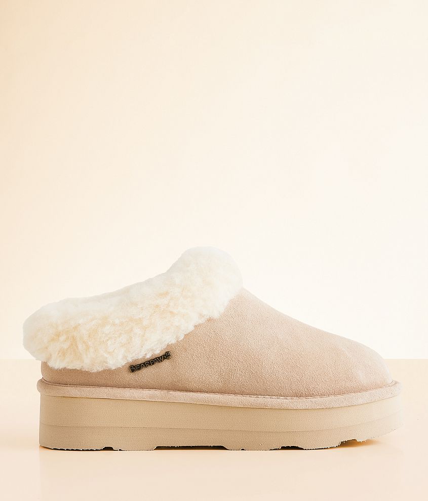 Bearpaw Brynne Platform Suede Slipper front view