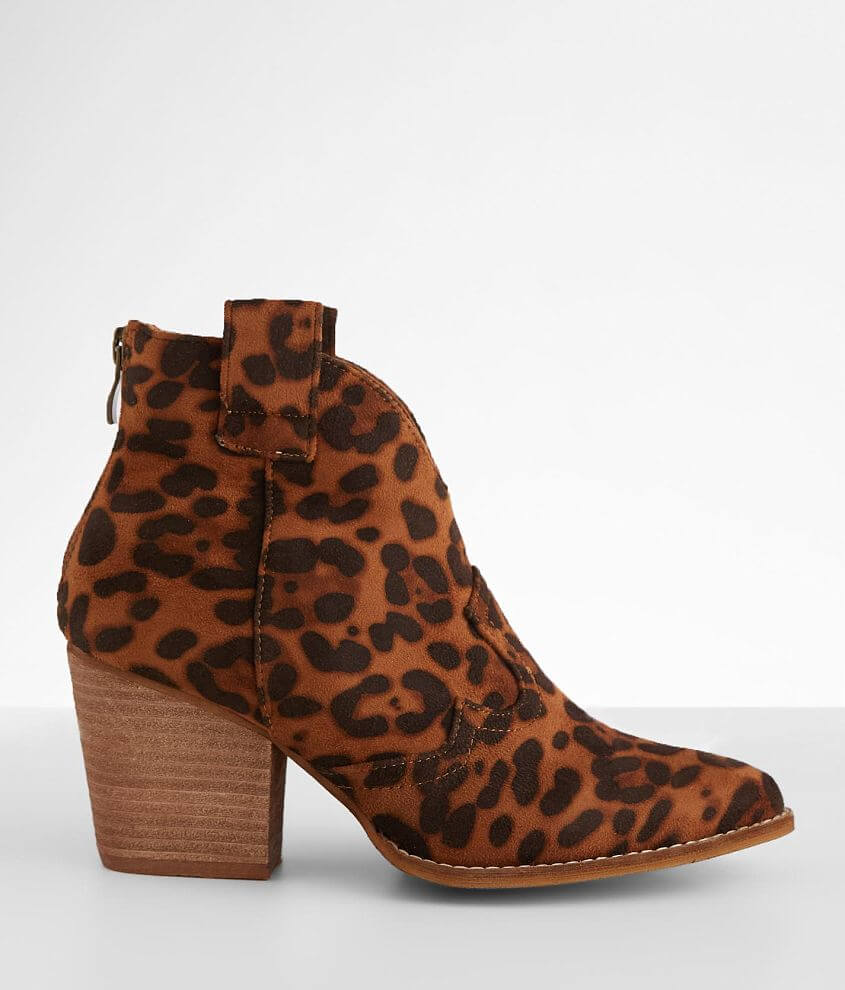 Beast Fashion Abby Leopard Ankle Boot front view