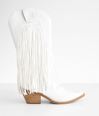 White boots hot sale with tassels