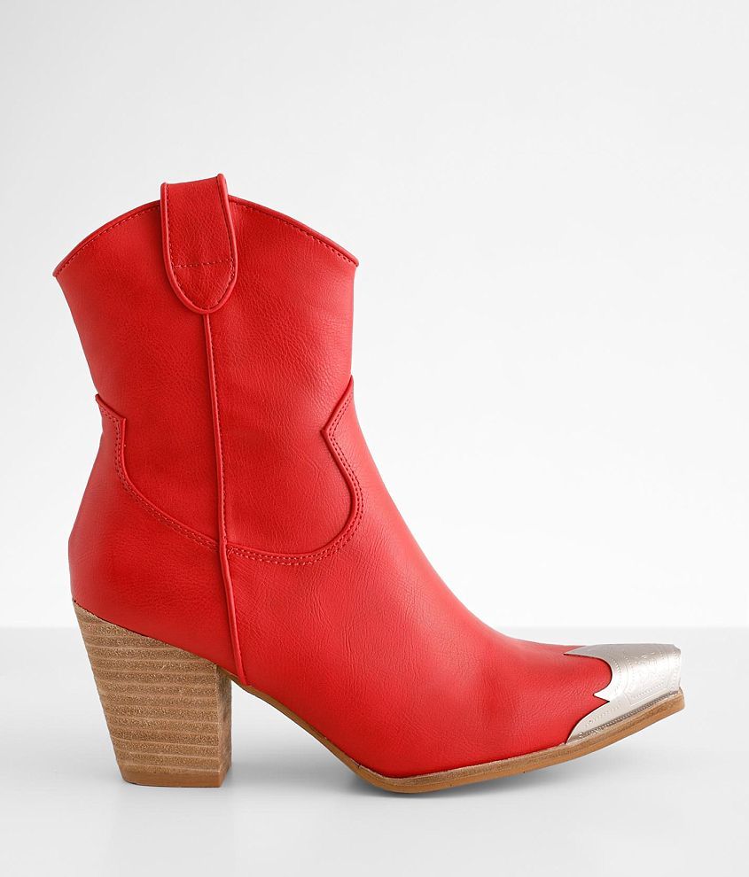 Beast Fashion Dakota Western Ankle Boot - Women's Shoes in Red | Buckle