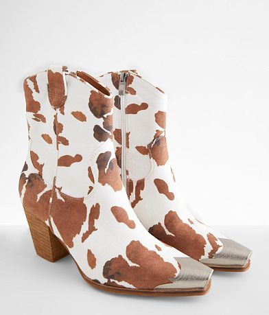 Beast Fashion Dakota Cow Print Western Ankle Boot MISC_DETAIL_1