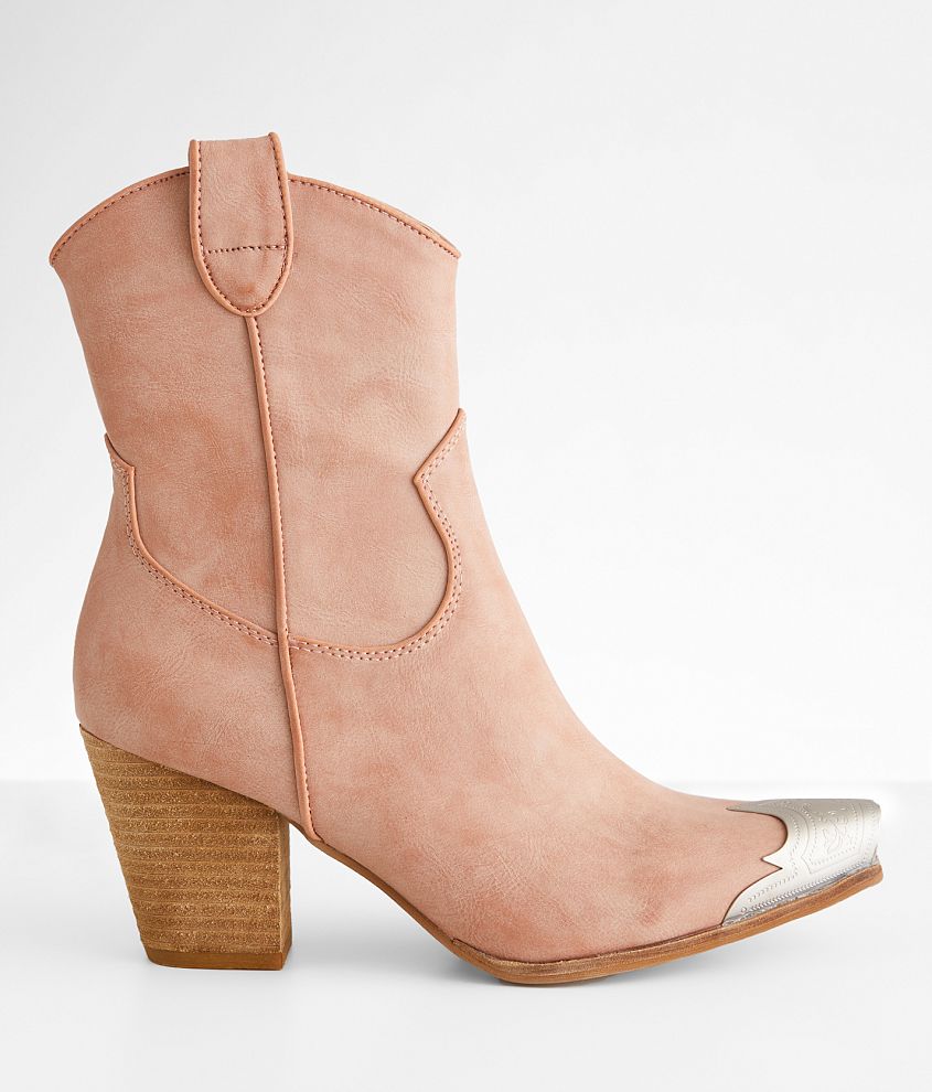 Beast Fashion Dakota Western Ankle Boot - Women's Shoes in Blush | Buckle