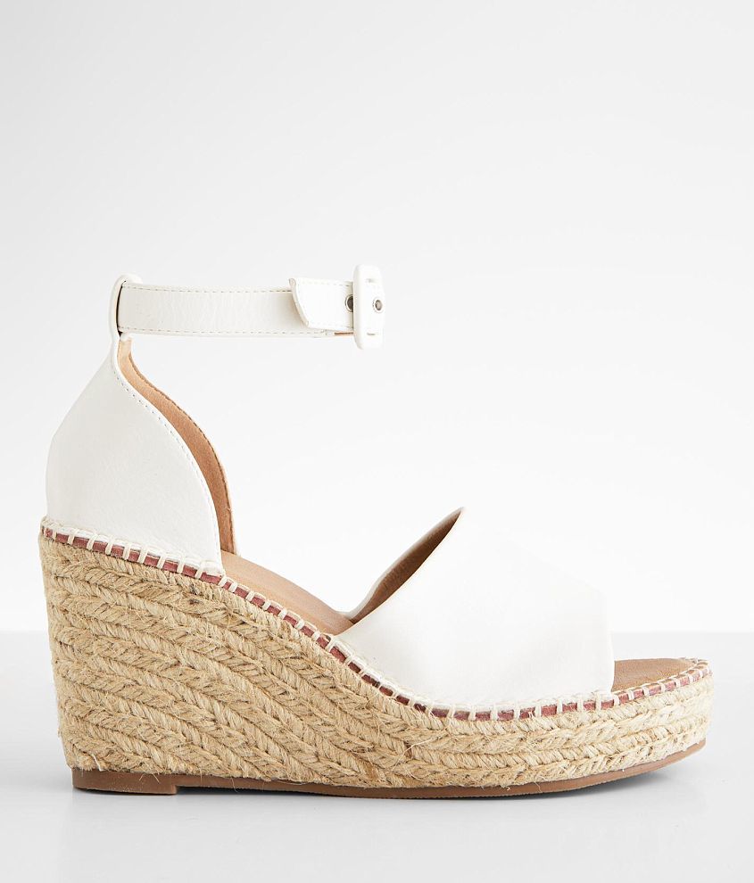 Beast Fashion Felix Wedge Sandal - Women's Shoes in White | Buckle