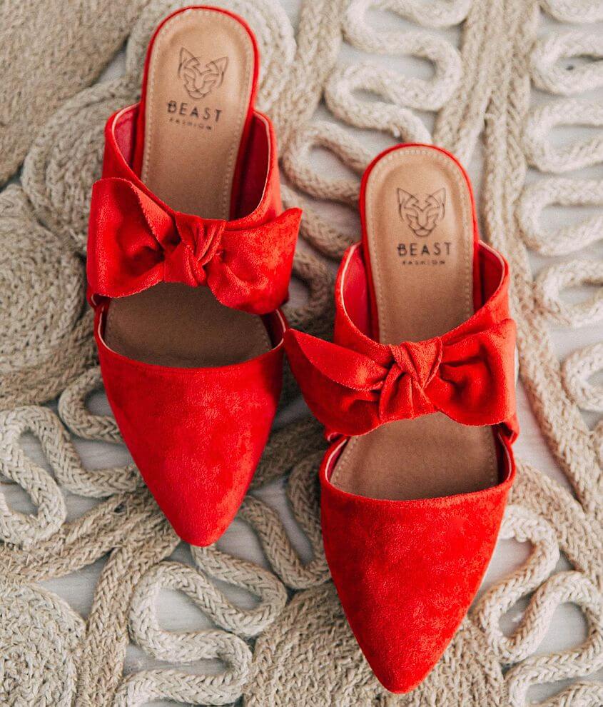 Red discount mule loafers