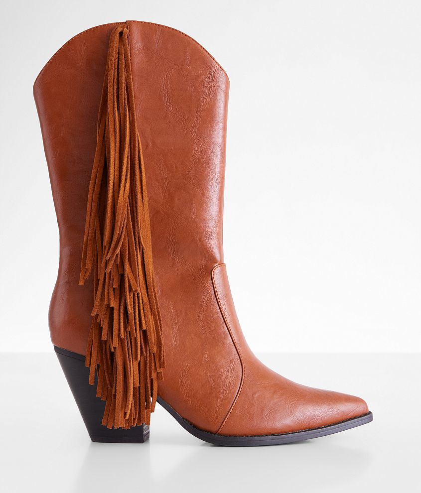 Beast Fashion Mckenna Fringe Western Boot front view