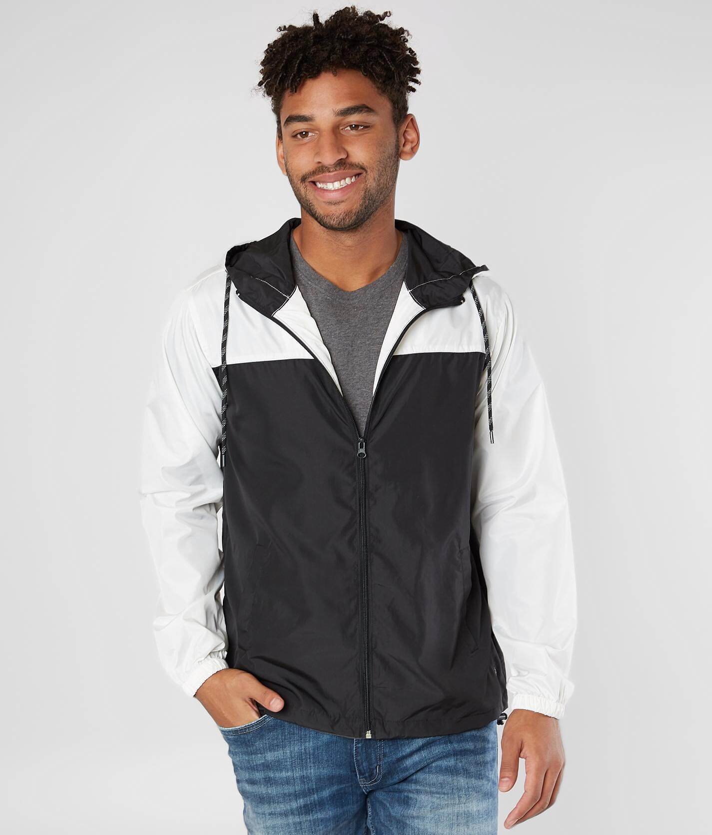 white windbreaker men's jacket