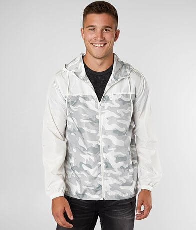 Departwest Camo Color Block Windbreaker Jacket full left side view