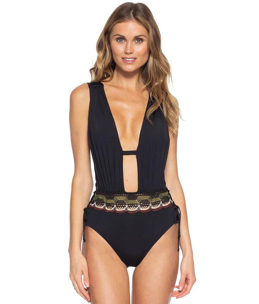 Becca East Wind Plunging Swimsuit front view