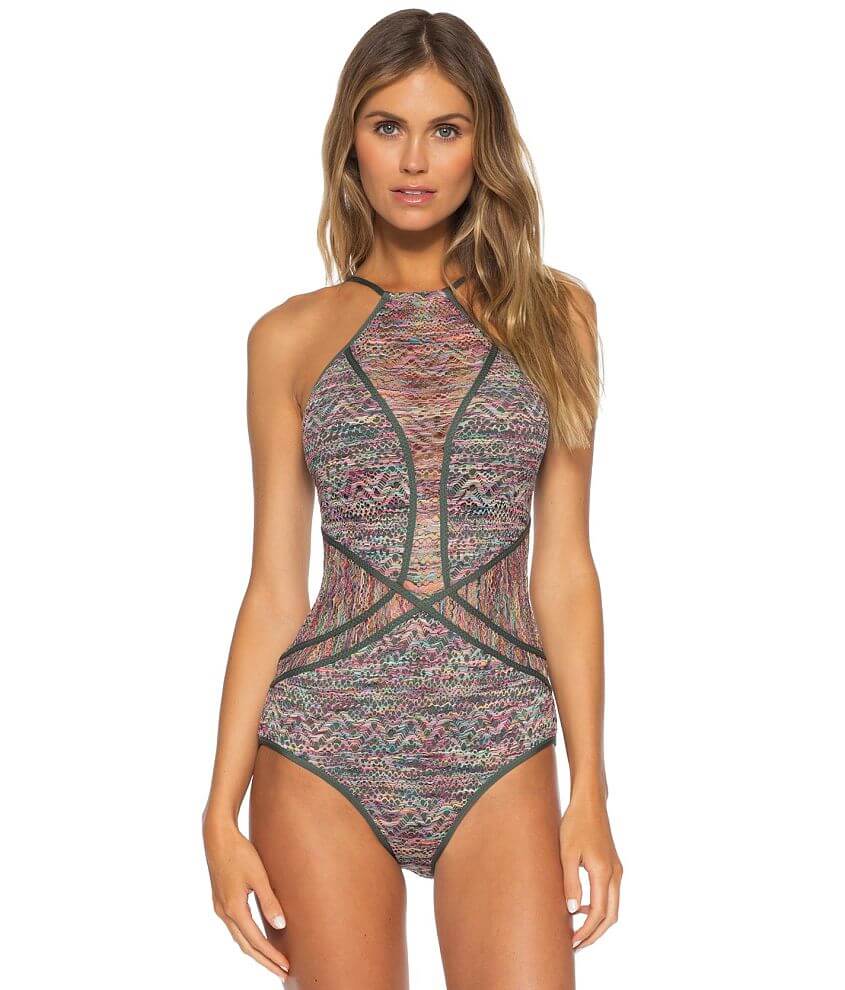【BARREL】 Aurora Sleeveless High Neck One Piece Swimsuit Becca Aurora High Neck Swimsuit - Women's Swimwear in Basil
