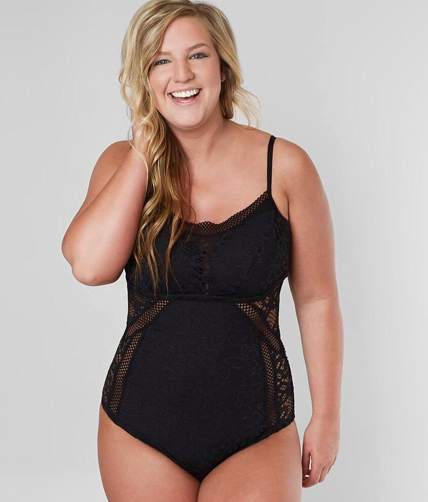 Becca Crochet Swimsuit - Plus Size Only front view