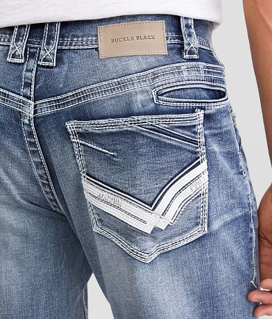 Buckle Black Eleven Straight Stretch Jean back pocket view