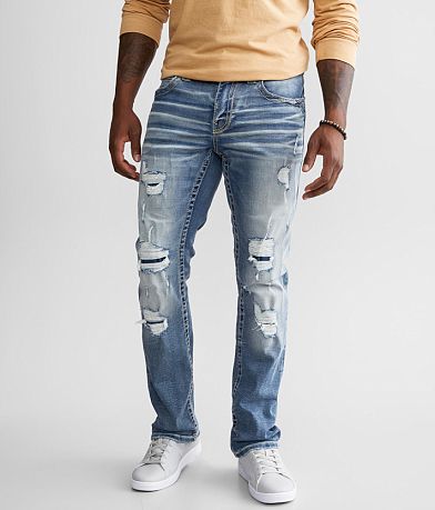 Buckle Black Three Straight Stretch Jean front view