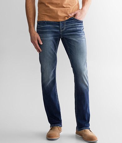 Buckle Black Three Straight Stretch Jean front view