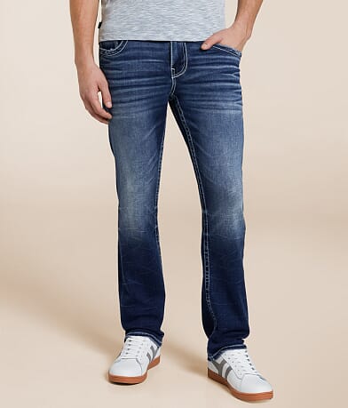 Buckle Black Three Straight Stretch Jean front view
