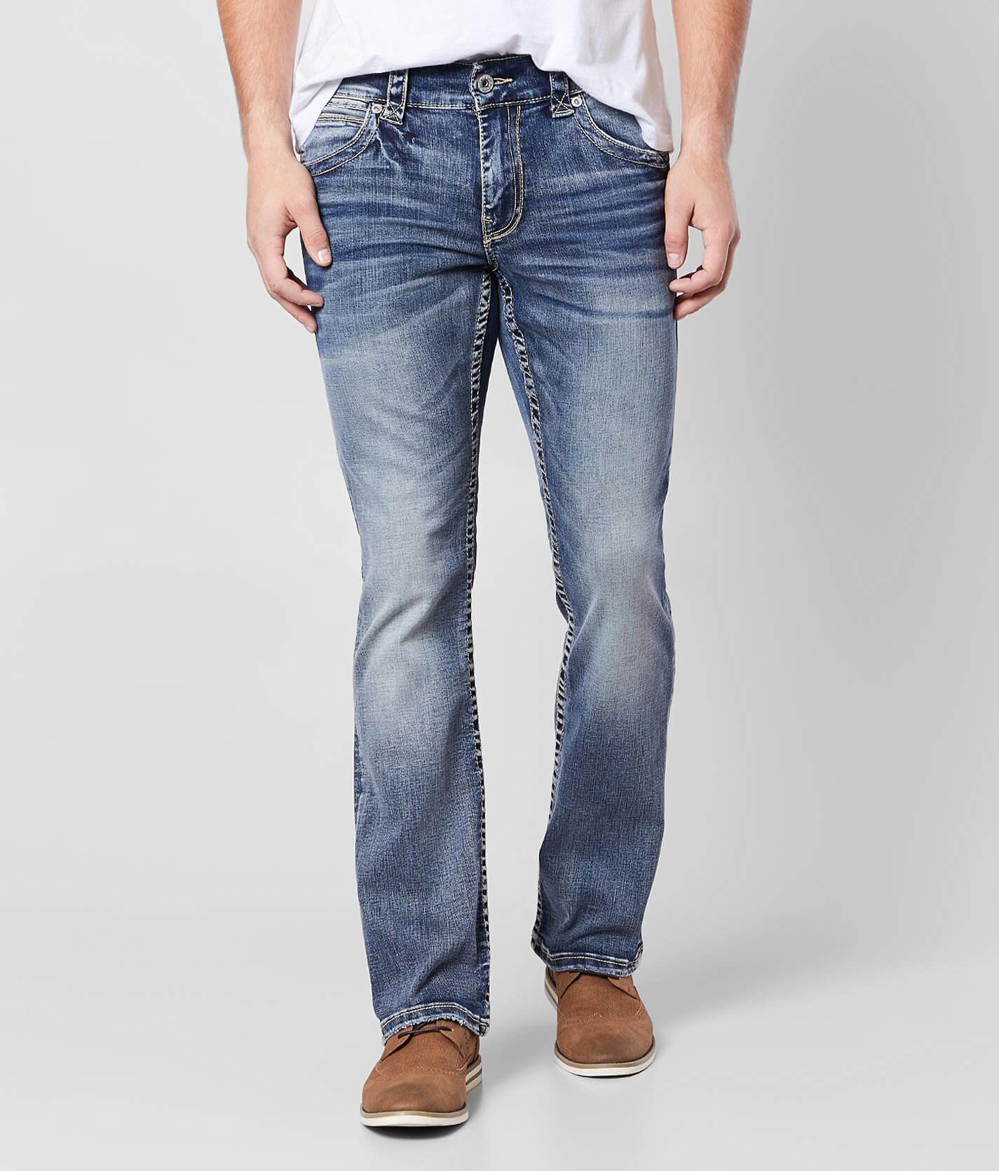 buckle slim bootcut jeans