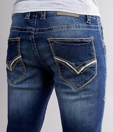 Buckle Black Three Boot Stretch Jean back pocket view
