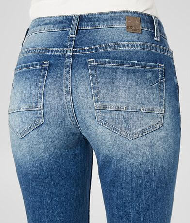 BKE Stella Mid-Rise Cuffed Stretch Capri Jean back pocket view