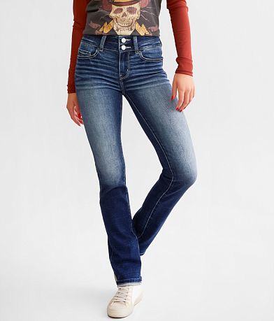BKE Stella Mid-Rise Straight Stretch Cuffed Jean front view