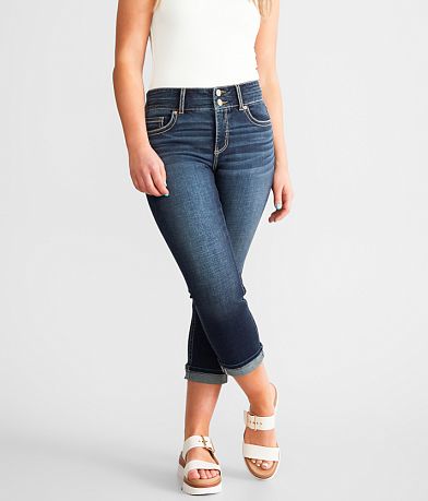 BKE Gabby Cuffed Stretch Capri Jean front view