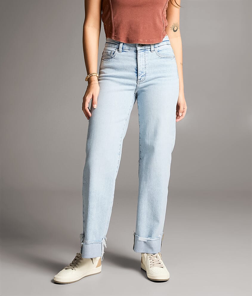 Parker Cropped Wide Leg Cuffed Stretch Jean