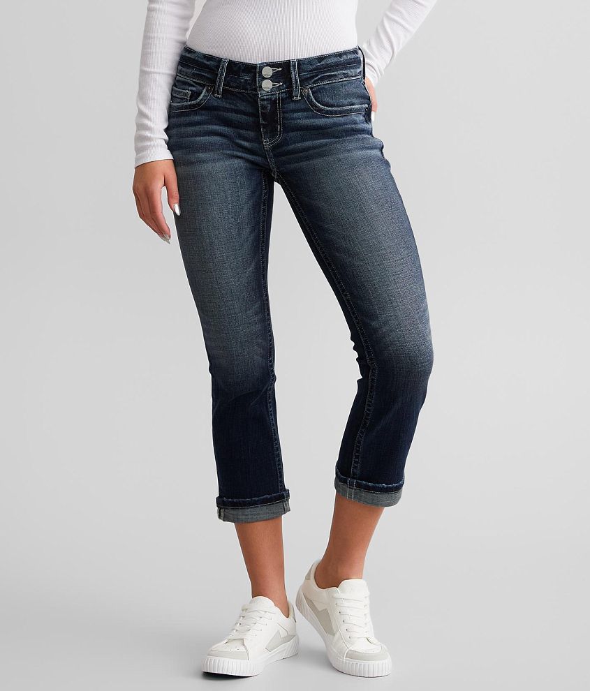 BKE Stella Cuffed Stretch Capri Jean front view