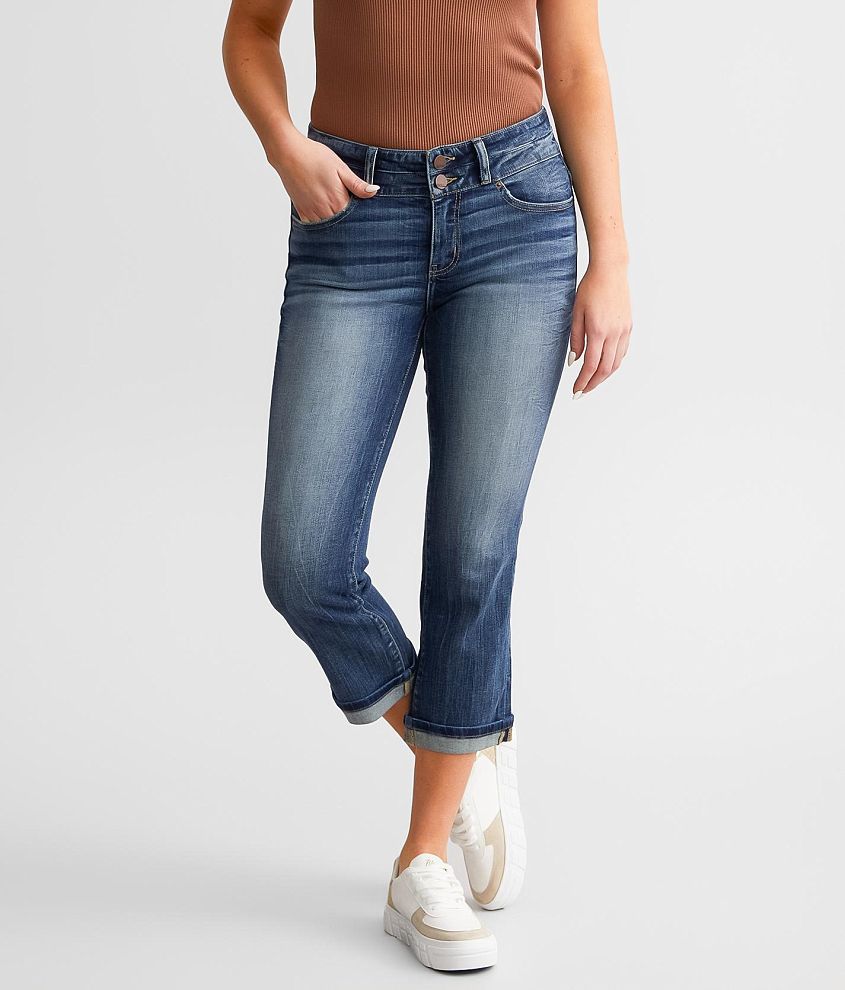 BKE Payton Cuffed Stretch Capri Jean front view