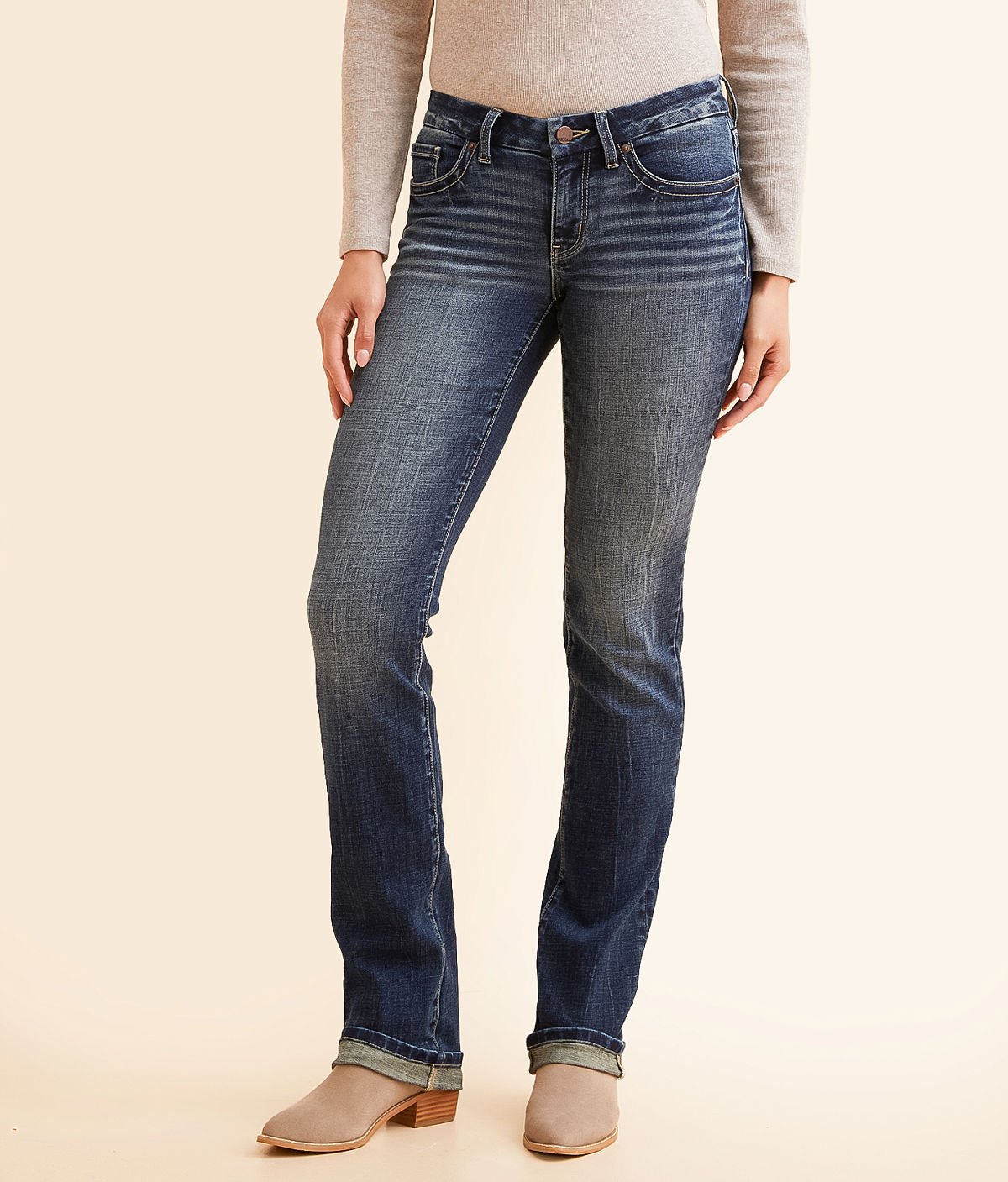 BKE Stella Straight Stretch Cuffed Jean — Ponce 2 by Buckle