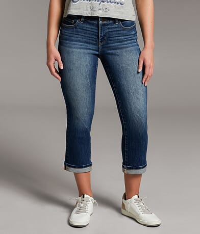 BKE Payton Straight Capri Stretch Cuffed Jean front view