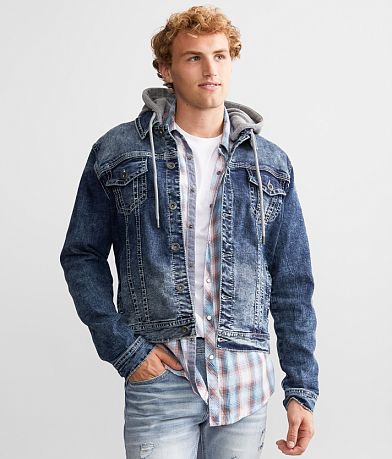 BKE Bradley Hooded Denim Jacket FULL_LEFT_SIDE