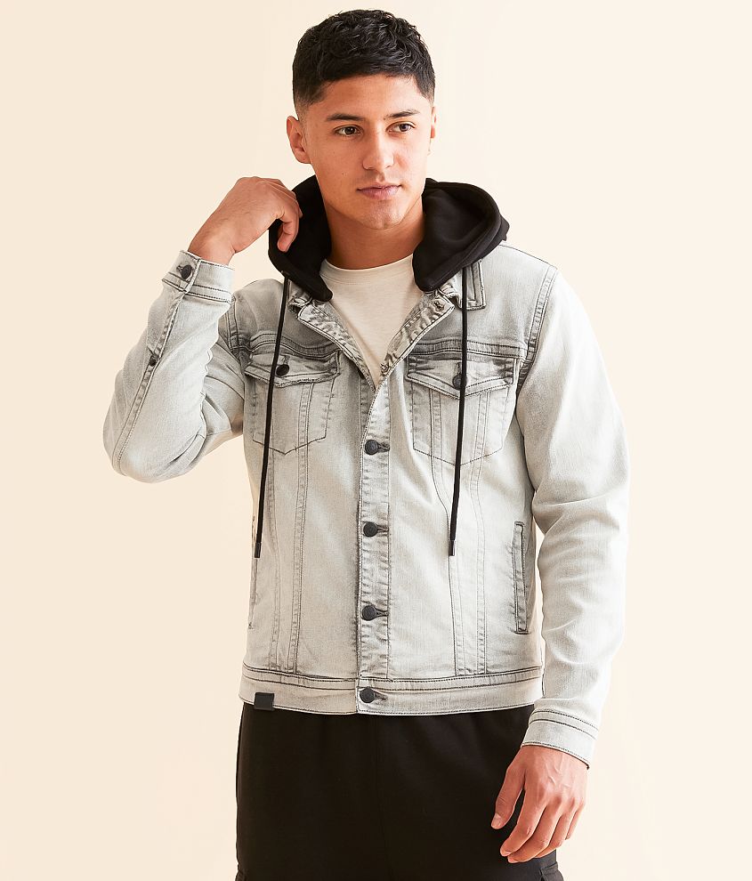 BKE Bradley Denim Hooded Jacket front view