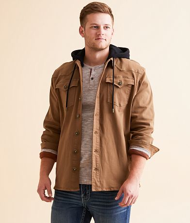 BKE Bradley Denim Stretch Shacket front view