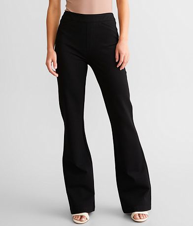 Buckle Black Pull On Flare Stretch Pant FULL_LEFT_SIDE