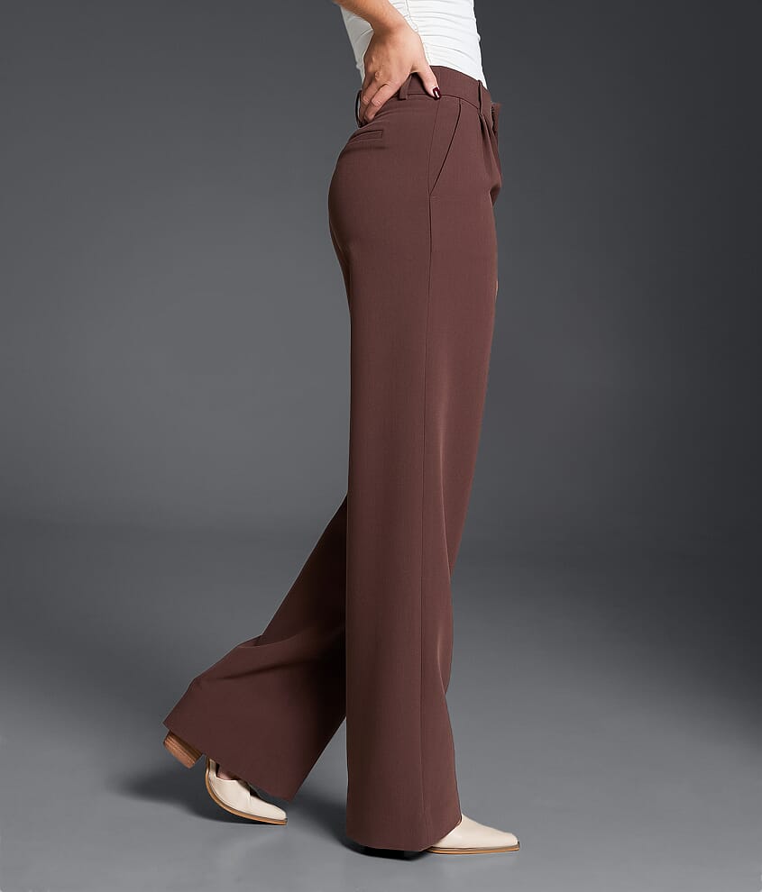 High Rise Wide Leg Trouser Stretch Pant