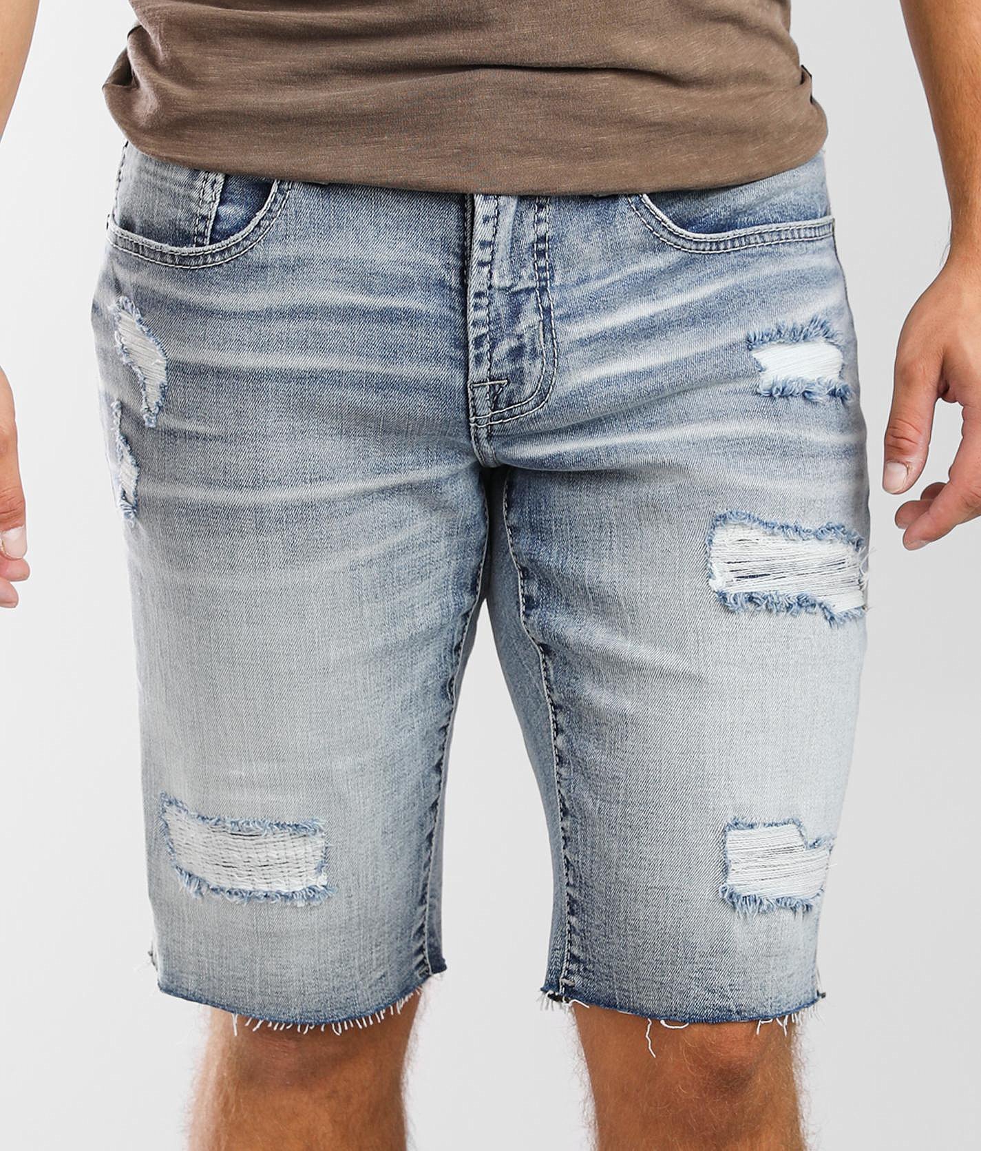 buckle mens jean shorts