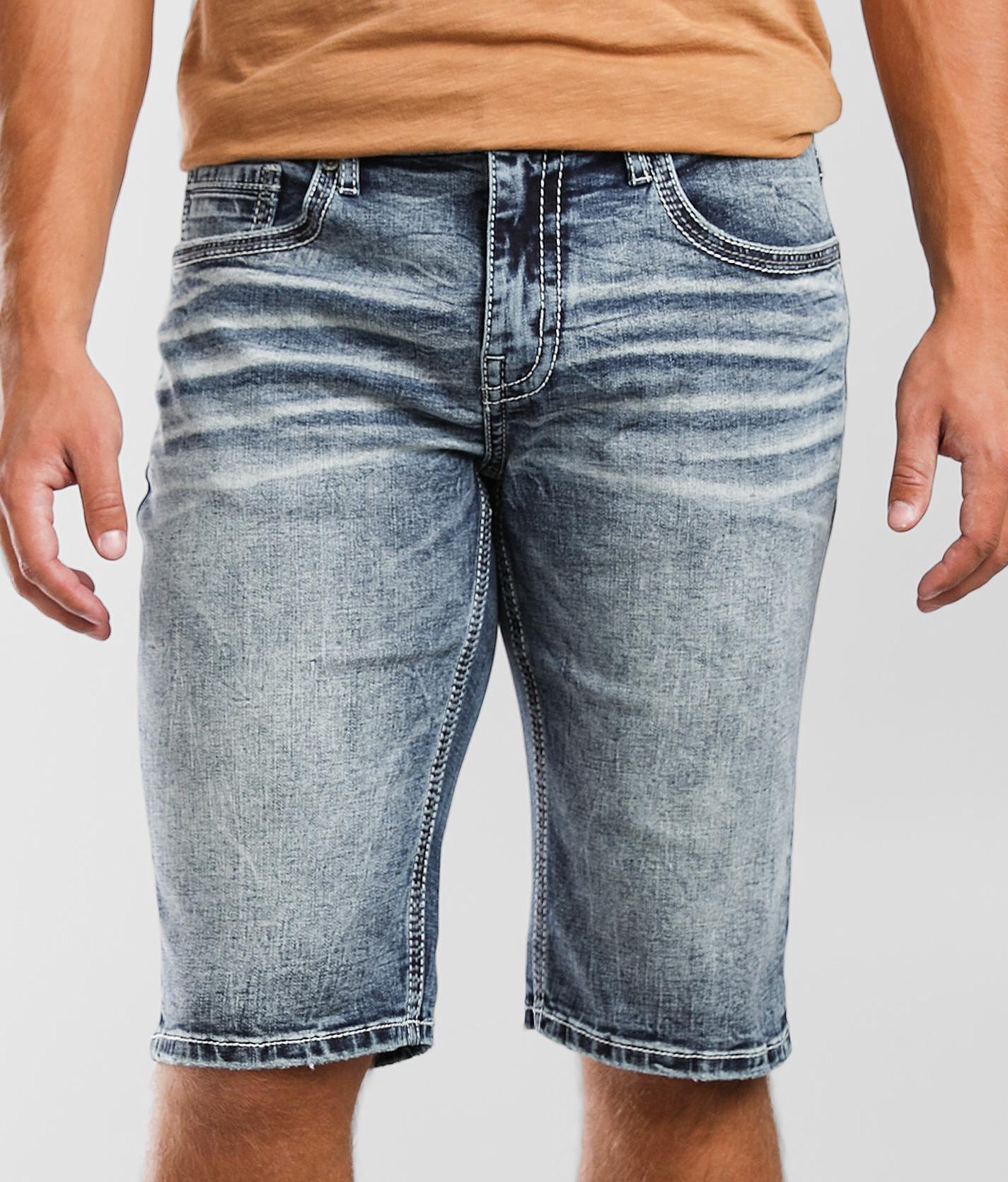 buckle jean shorts for men