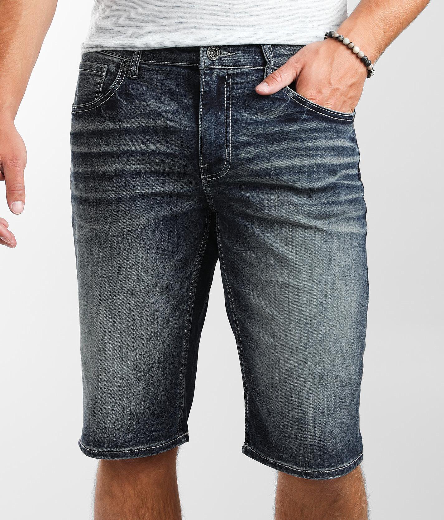 buckle mens jean shorts