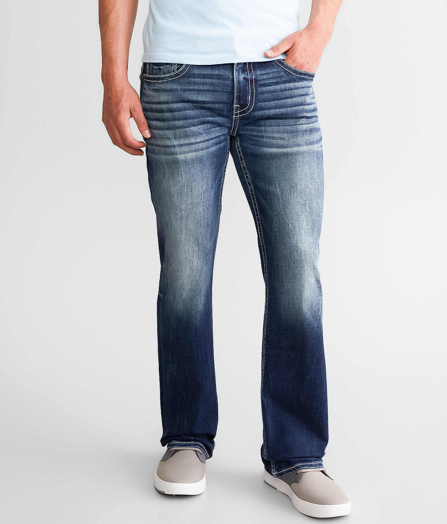 Jeans Homme Black Brand - Taille 29/30 - Coupe Bootcut - Délavage Clair - Poche à Boucle - Occasion Très Bon état