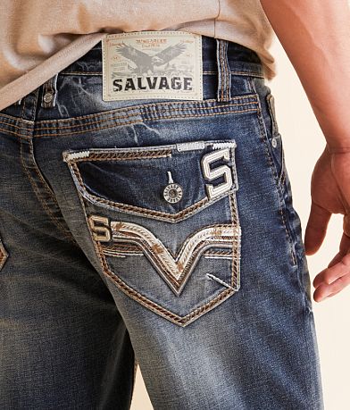 Salvage Mayhem Boot Stretch Jean back pocket view