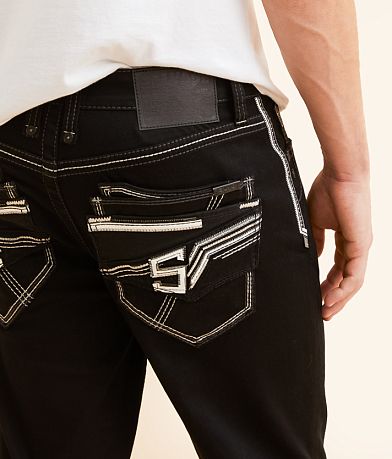 Salvage Mayhem Straight Stretch Jean back pocket view