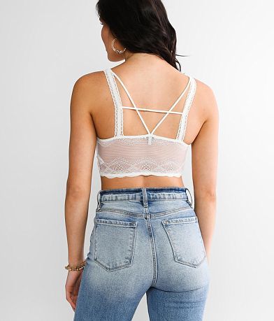 BKEssentials Floral Lace Full Coverage Bralette BACK