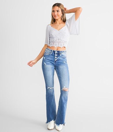 Willow &amp; Root Eyelash Crochet Cropped Top misc detail 2 view