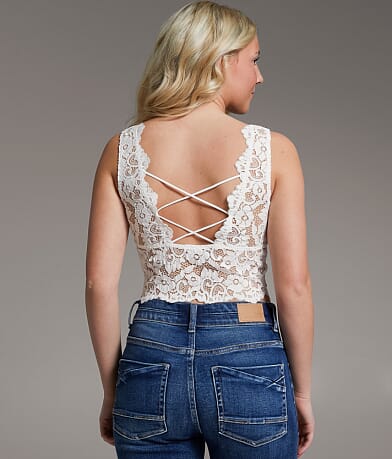 BKE core Floral Lace Full Coverage Bralette back view