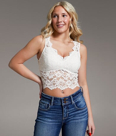 BKE core Floral Lace Full Coverage Bralette front view