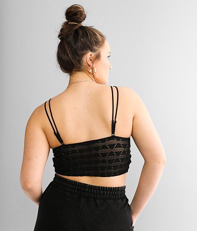 BKEssentials Textured Mesh Bralette BACK